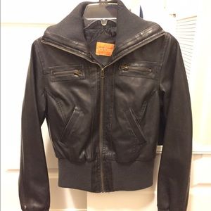 Nadara Leather Bomber Jacket NWOT