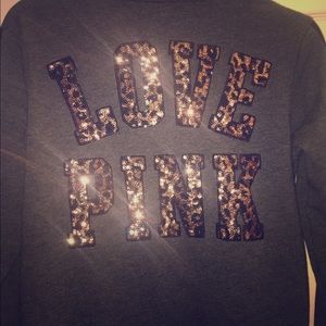 Pink Victoria's Secret "Love Pink" Sequin Half-Zip