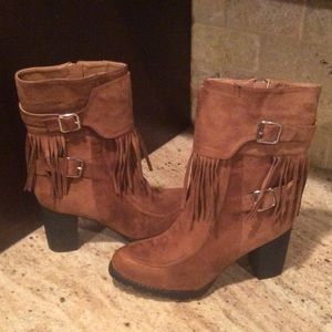 Faux Suede Boots (NWOT)