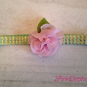 Pink, Gold and Mint Green Headband