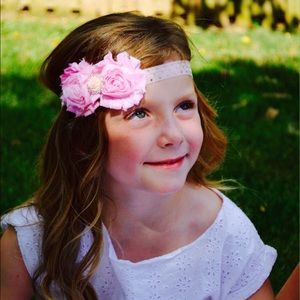Pink Shabby Headband