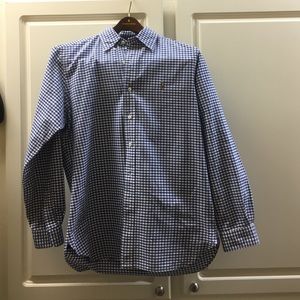 Men's blue plaid longsleeve Ralph Lauren polo