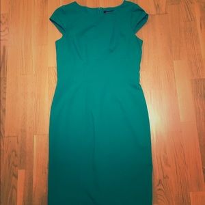 White House Black Market Green Fitted Dress