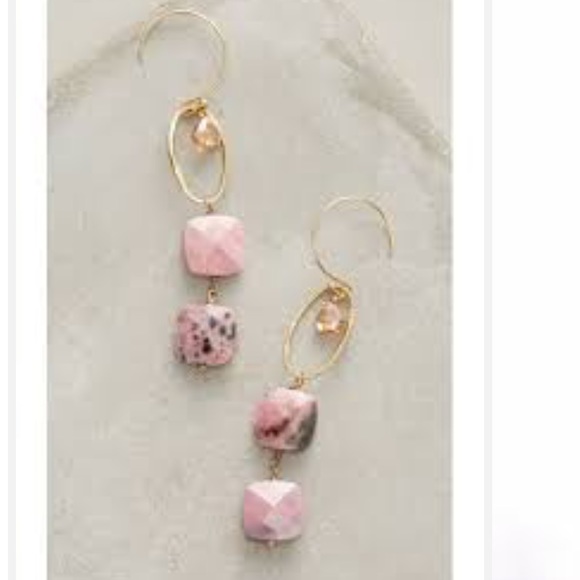 Anthropologie Jewelry - NEW! Anthropologie Beautiful PINK STONE Earrings!!