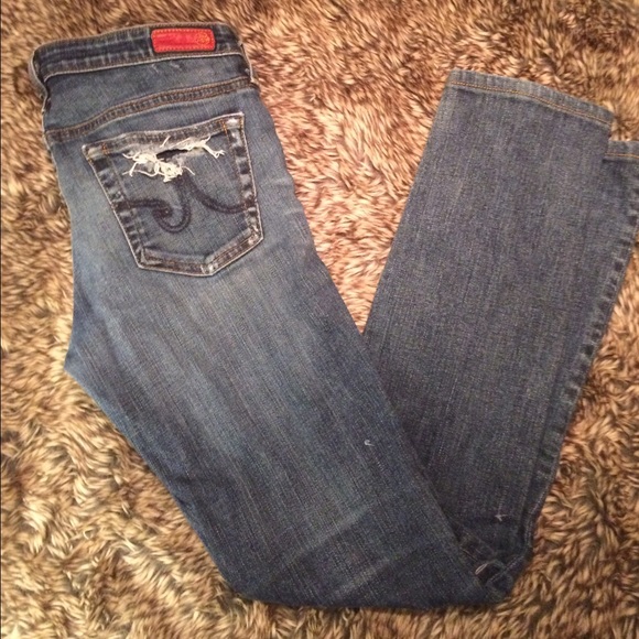 AG Stilt Cigarette Leg Distressed Jeans