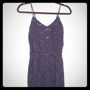 Navy sequin mini dress