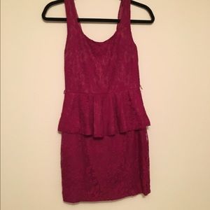 Berry colored peplum dress