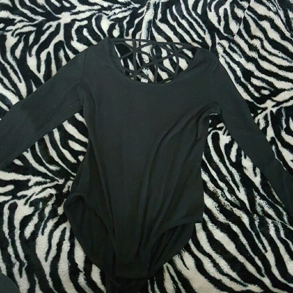 Black cotton body suit