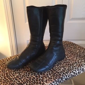 Prada black leather boots