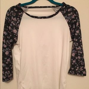 Floral baseball tee