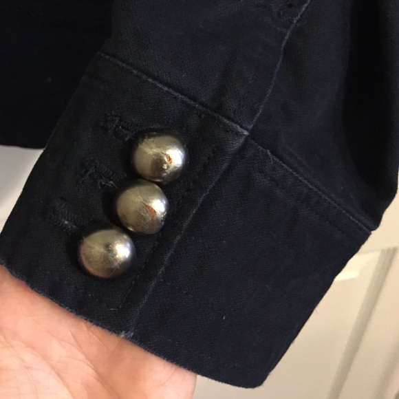 Navy blue distressed army jacket - Picture 3 of 4