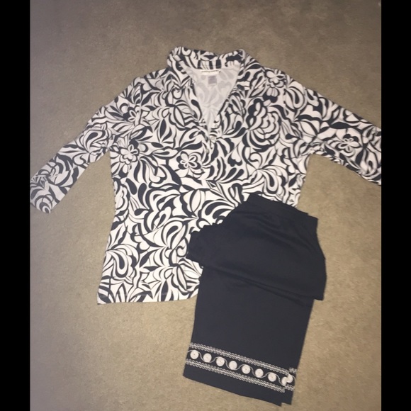 BLack & White Capri set Cathy Daniels. Large I-1