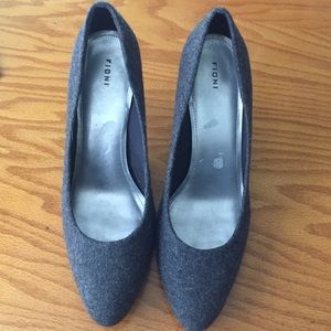 Gray fabric heels