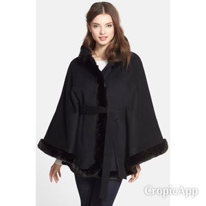 Ellen Tracy wool blend cape coat