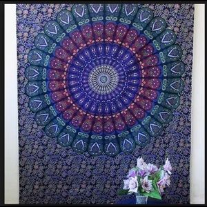 Purple and Blue (& multicolored) Mandala Tapestry