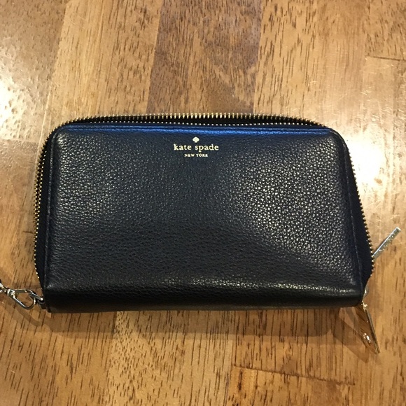 Kate Spade black wristlet wallet