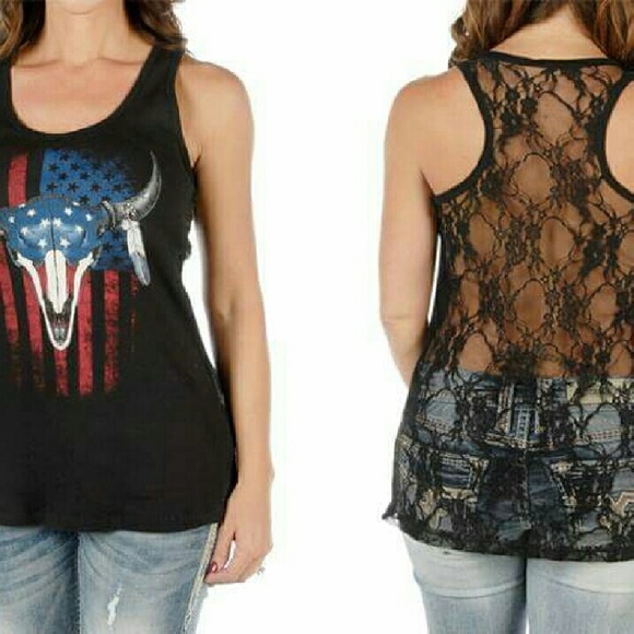 Only 1 left! $$ Drop! Tribal Skull Tank - Picture 2 of 2