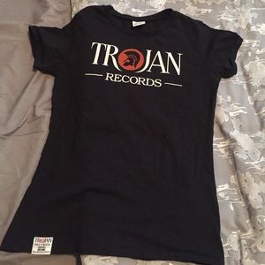 Size Small Black Trojan Records Women's Tee