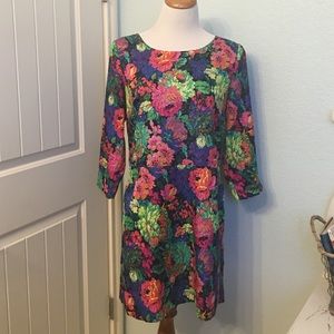 Anthropologie floral shift dress