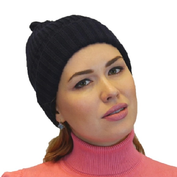 Beanie hat knit skull cap Black