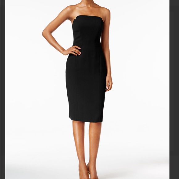 Jill Stuart black strapless dress.
