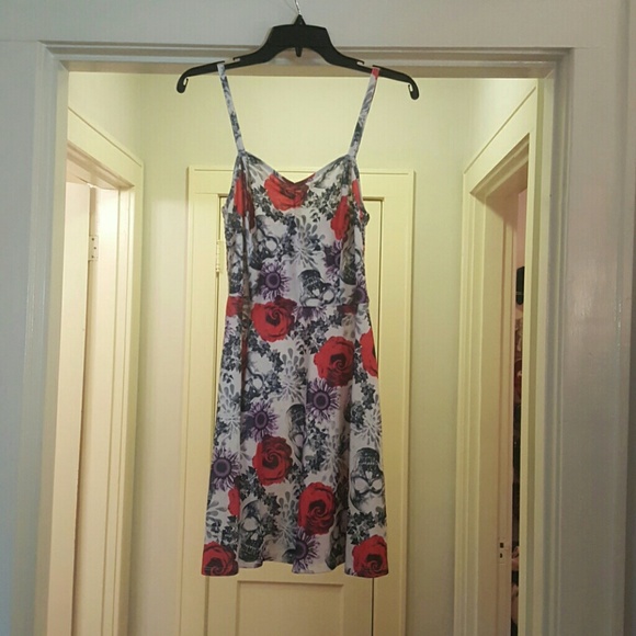 Roses and Skulls Printed Knit Dress