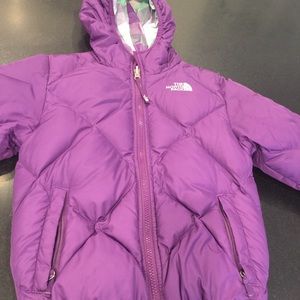 North Face girls Moondoggy reversible coat-s(7-8)