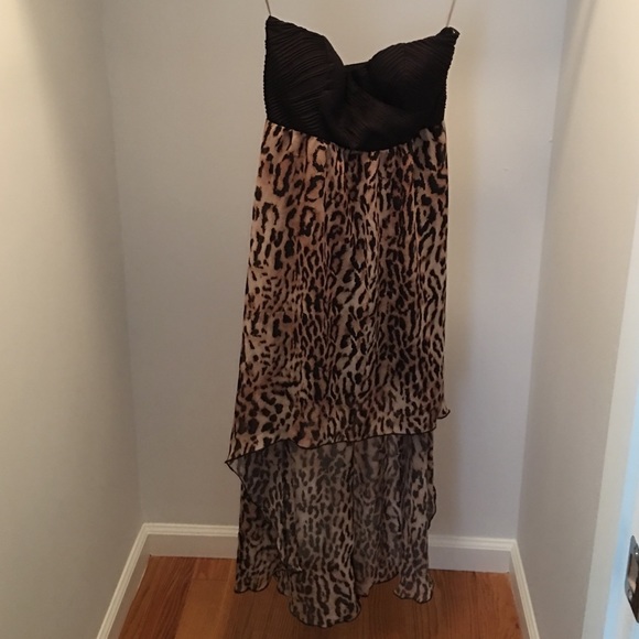 Leopard high low dress