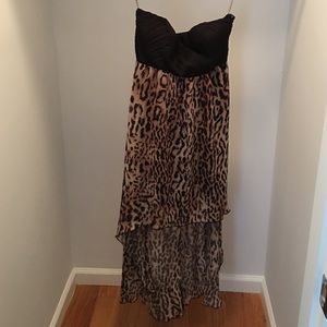 Leopard high low dress