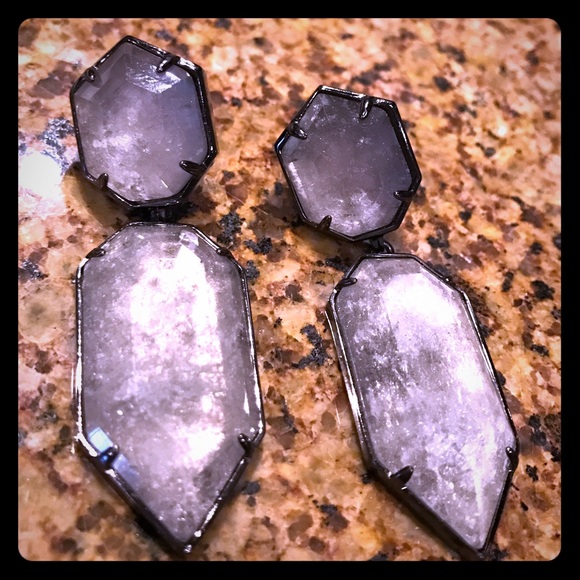 Kendra Scott Gunmetal & Stone Earrings
