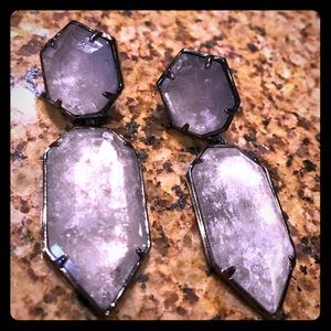 Kendra Scott Gunmetal & Stone Earrings