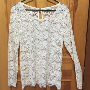 Long sleeved lace dress shirt