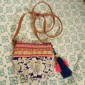Beautiful embroidered crossbody. New.