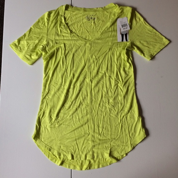 Tops - NEW Soft Stretch Lime Green V-Neck Tee Shirt
