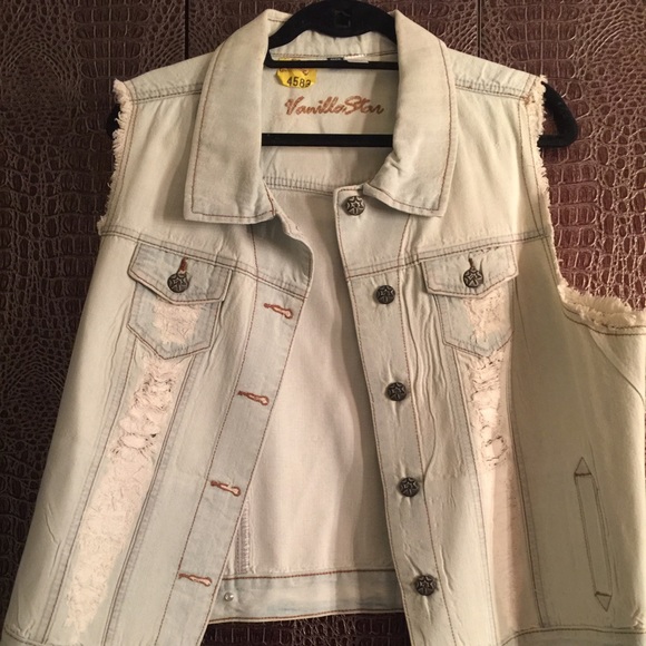 Light blue jean vest