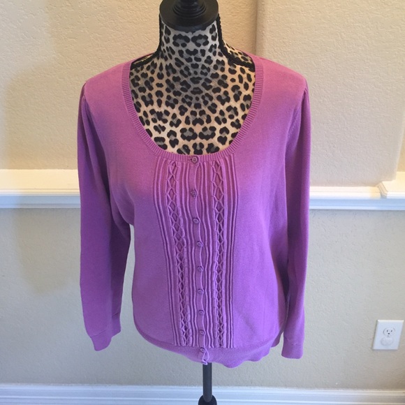 Dark Lavender Button-Down Cardigan - image 1