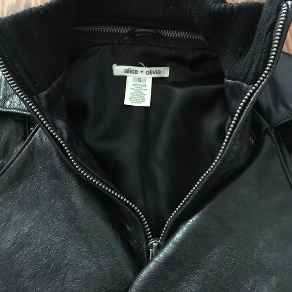 SOLD Alice and Olivia black leather jacket - Picture 2 of 4