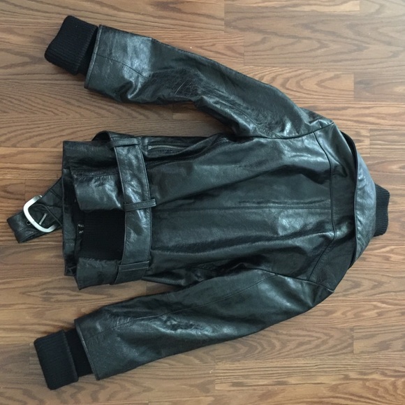 SOLD Alice and Olivia black leather jacket - Picture 4 of 4