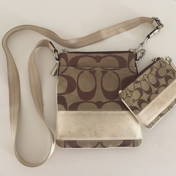 Coach cross body bag and matching wristlet