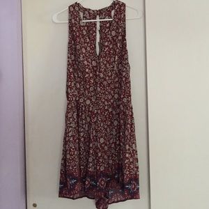 AEO Floral Romper with Pockets NWT Button Closure