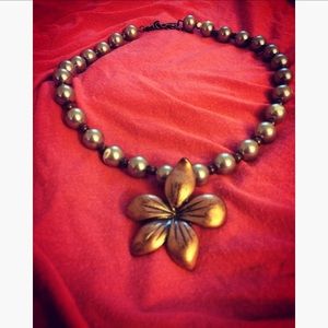 RARE! Pewter/bronze chunky vintage necklace