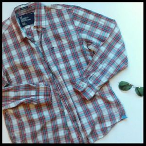 {Mens} American Eagle plaid button down shirt