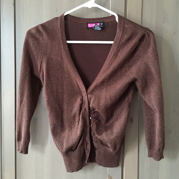 Shimmery brown cardigan!