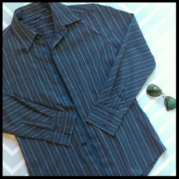 {Mens} 7 Diamonds stripe button down shirt