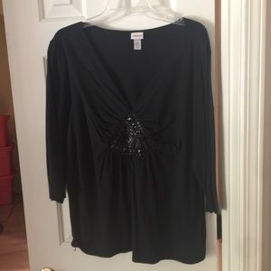 Lane Bryant 3/4 Sleeve Black top Size 18/20