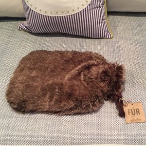 Restoration Hardware faux mink hot-water bottle