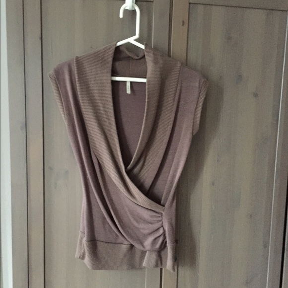 Soft brown wrap top