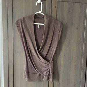 Soft brown wrap top