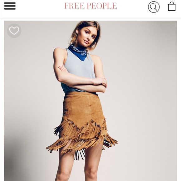 "Same old love"Suede Leather skirt with fringe