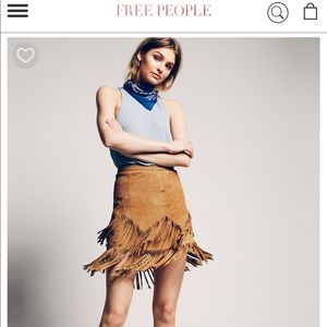 "Same old love"Suede Leather skirt with fringe